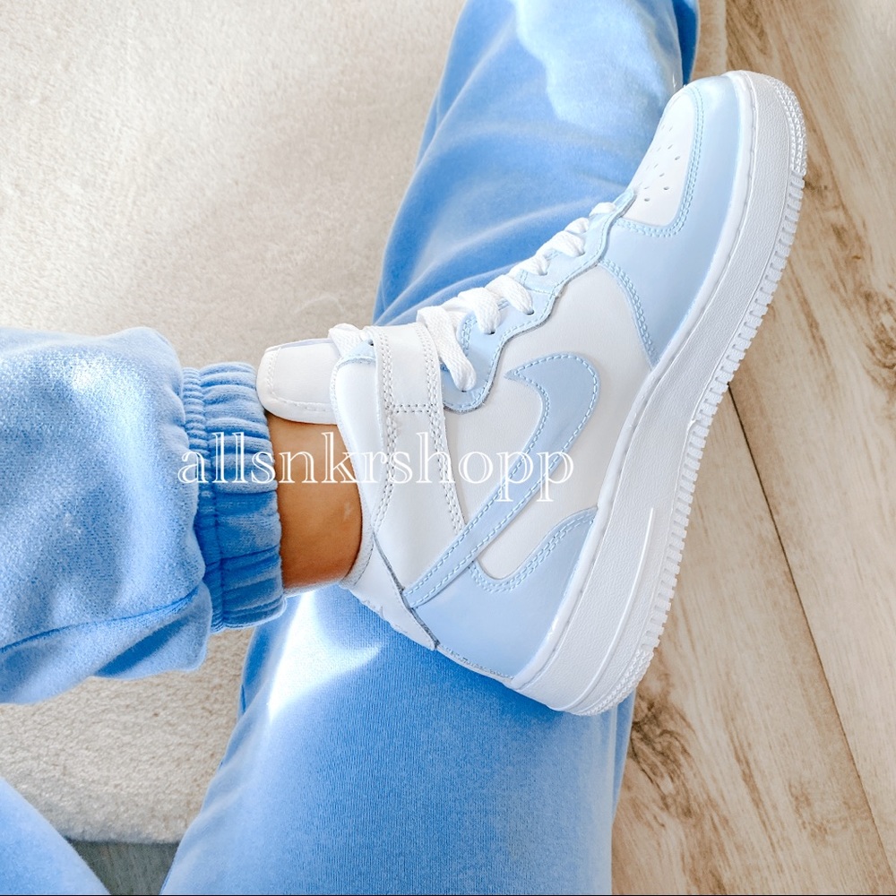 Nike air force 1 mid custom baby blue